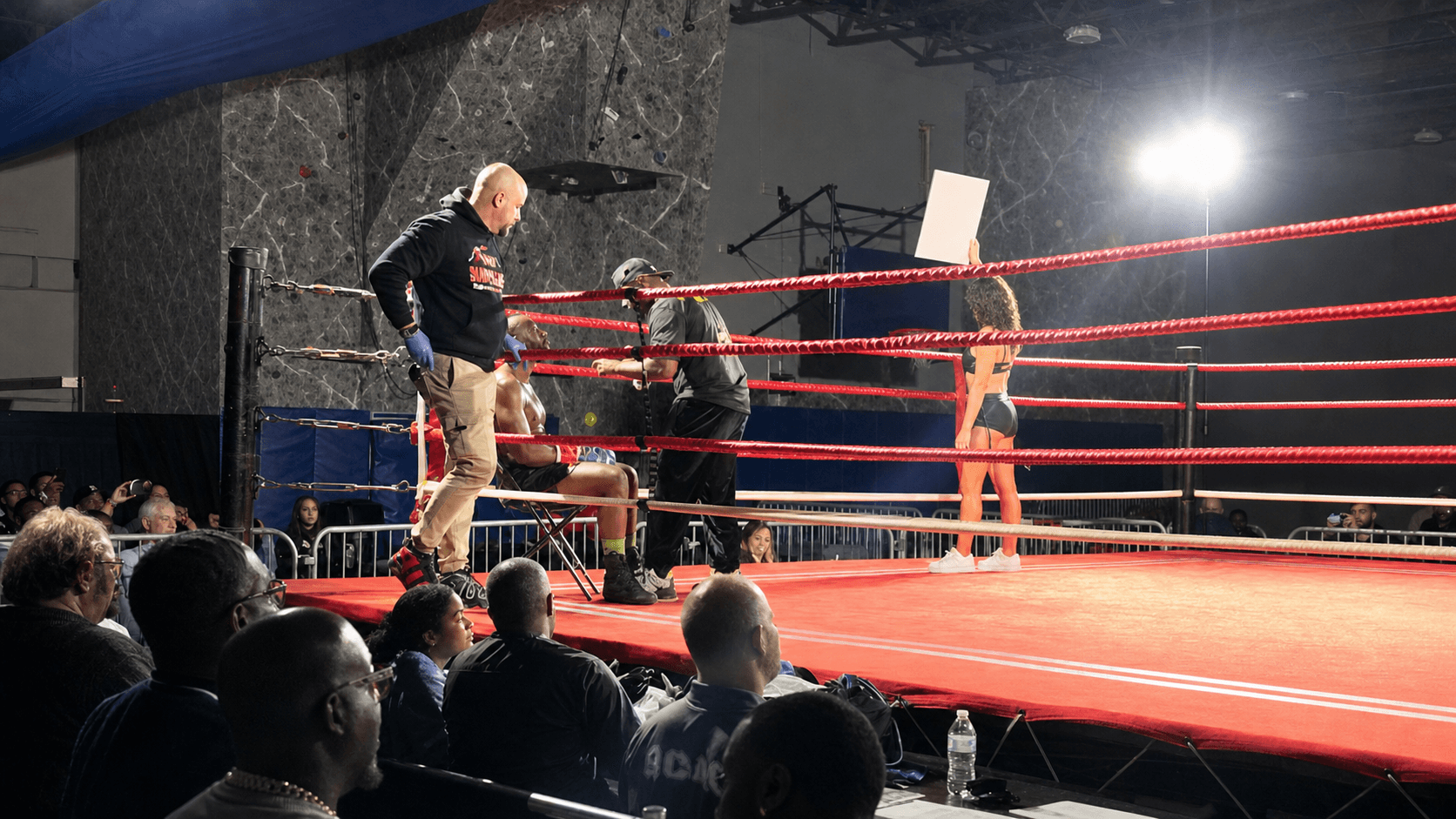 Mad House coach working from the corner during a boxing event